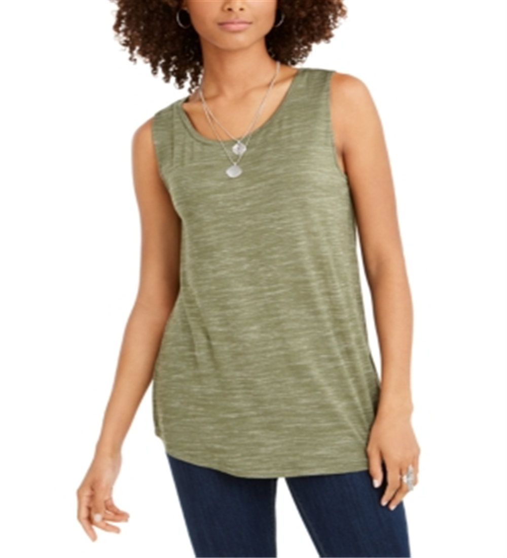 Regata feminina Spacedyed Style &amp; Co, verde, tamanho X-S