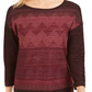 Suéter feminino com ombros caídos e costura metálica JM Collection, roxo, tamanho GG