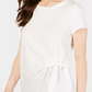 Top curto feminino com amarração lateral, tamanho PS, branco, estilo &amp; co