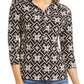 Camisa listrada feminina Rick da INC International Concepts, preta, tamanho grande