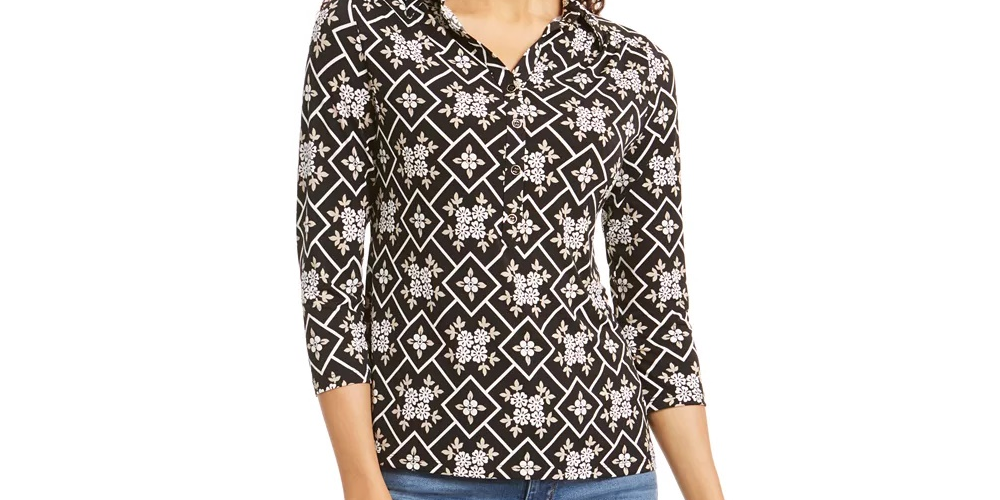 Camisa listrada feminina Rick da INC International Concepts, preta, tamanho grande
