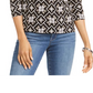 Camisa listrada feminina Rick da INC International Concepts, preta, tamanho grande