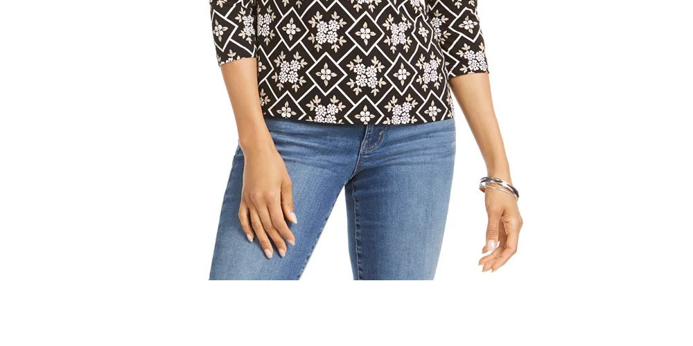 Camisa listrada feminina Rick da INC International Concepts, preta, tamanho grande