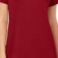JM Collection Top feminino com decote redondo, vermelho, tamanho pequeno
