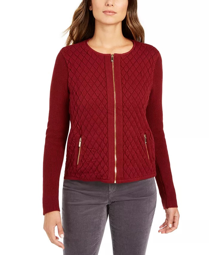 Jaqueta feminina acolchoada Charter Club preta tamanho XX-G