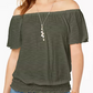 Blusa conversível tomara que caia estilo &amp; co feminina verde tamanho grande