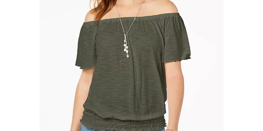 Blusa conversível tomara que caia estilo &amp; co feminina verde tamanho grande