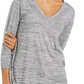 Blusa feminina com decote em V, roxa, tamanho pequeno, estilo &amp; co
