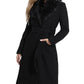 Casaco feminino GUESS Maria com gola de pele sintética Walker, preto, tamanho M