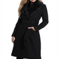 Casaco feminino GUESS Maria com gola de pele sintética Walker, preto, tamanho M