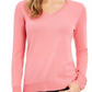 Suéter feminino de lã merino com botões e decote em V, cinza, tamanho XX-G