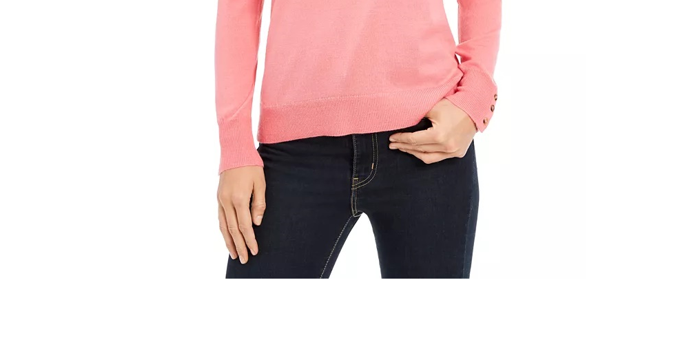 Suéter feminino de lã merino com botões e decote em V, cinza, tamanho XX-G