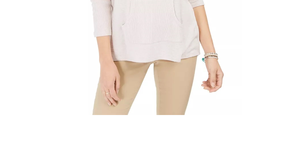 Suéter feminino com cordão e gola alta, estilo &amp; co, cinza, tamanho extragrande