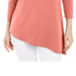 Túnica feminina assimétrica com anel JM Collection, laranja, tamanho X-S