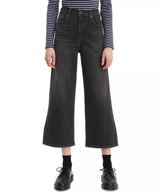 Levi's Women's Super Wide Leg Cropped Jeans Black Size 26
