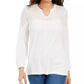 Top de renda feminino Style &amp; Co, branco, tamanho PL