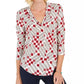 Top feminino Charter Club com manga 3/4, azul, tamanho XX-G