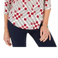 Top feminino Charter Club com manga 3/4, azul, tamanho XX-G