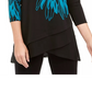 Blusa feminina Alfani Bold Floral Preta Tamanho Pequeno X-Grande