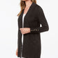 Cardigan feminino JM Collection com frente aberta, marrom, tamanho pequeno e pequeno