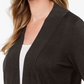 Cardigan feminino JM Collection com frente aberta, marrom, tamanho pequeno e pequeno
