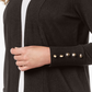 Cardigan feminino JM Collection com frente aberta, marrom, tamanho pequeno e pequeno