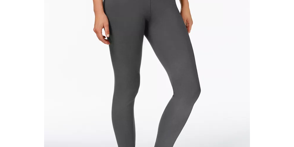Leggings femininas básicas de cintura média Maison Jules, tamanho médio, azul