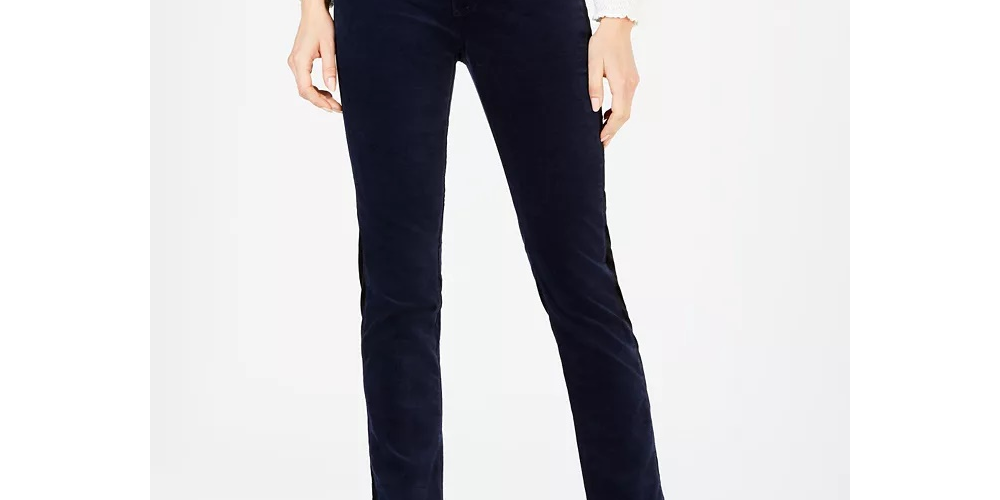 Calça jeans feminina Adriano Goldschmied Mari Velvet cintura alta perna reta azul tamanho 27