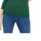 Suéter feminino Maison Jules com gola redonda canelada, verde, tamanho X-S