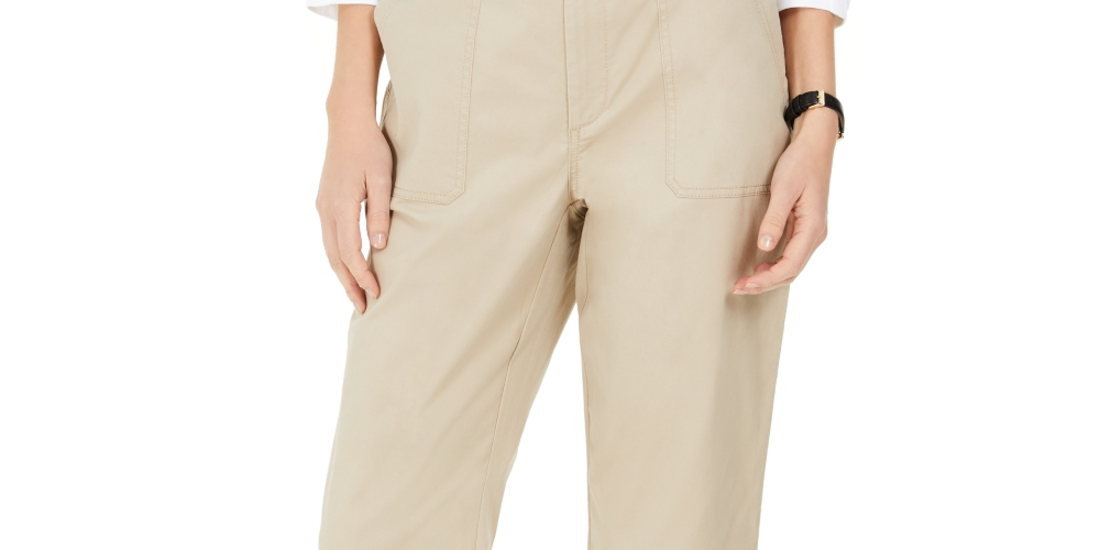 Calça Capri Sarja Feminina Charter Club Bege Tamanho 10