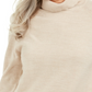 Karen Scott Suéter Luxsoft Gola Alta Feminino Bege Tamanho PM