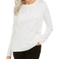 Karen Scott Suéter Feminino com Aplique de Floco de Neve Branco Tamanho P