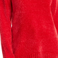 Karen Scott Suéter Feminino Petite Gola Envelope Chenille Vermelho Tamanho PL