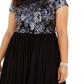 Vestido longo feminino Betsy &amp; Adam Plus com corpete embelezado, preto, tamanho 18W