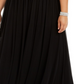 Vestido longo feminino Betsy &amp; Adam Plus com corpete embelezado, preto, tamanho 18W