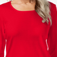 Karen Scott Top Feminino Decote Redondo Vermelho Brilhante Tamanho Médio