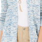 Cardigan feminino de malha mesclada aberta Style &amp; Co, tamanho grande, azul-marinho