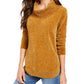 Suéter feminino de gola alta com fios metálicos, tamanho pequeno, dourado e amarelo, estilo Style &amp; Co.