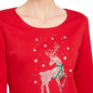Camisa feminina Karen Scott com rena e strass, tamanho X-G, vermelha