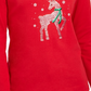 Camisa feminina Karen Scott com rena e strass, tamanho X-G, vermelha