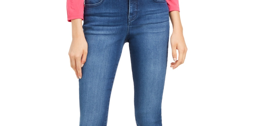 Calça jeans feminina skinny e curvilínea com controle de barriga, tamanho 4, da INC International Concepts