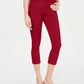 Calça jeans feminina Charter Club Tummy Control Bristol Capri vermelha tamanho 4 Petite
