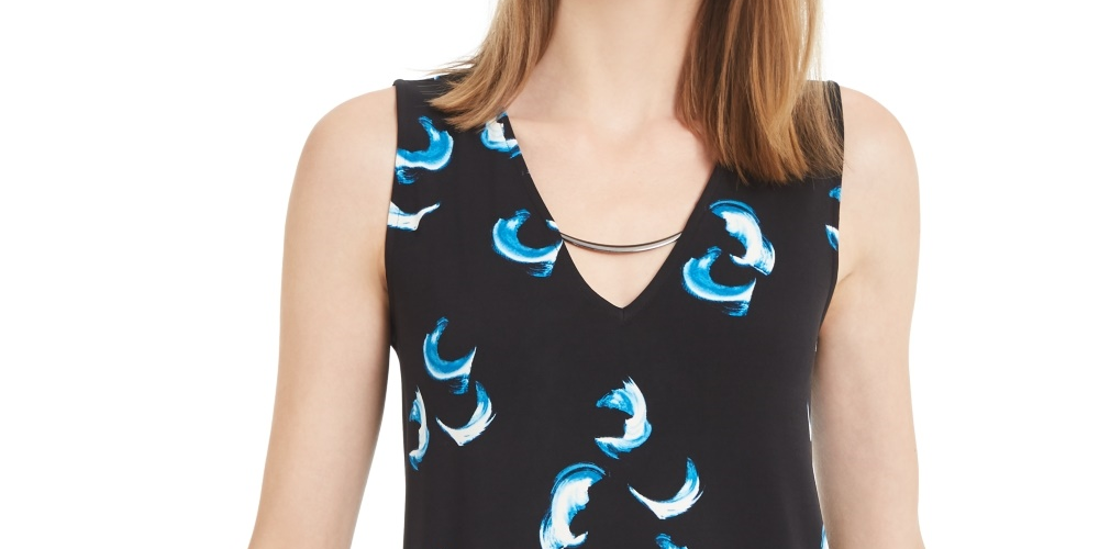 Top Alfani Feminino com Acabamento em Ferragens Azul Tamanho PM