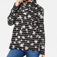 Karen Scott Blusa Feminina Listrada Estampa Floral Gola Funil Preta Tamanho Pequeno