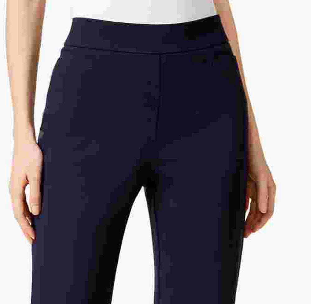 Calça feminina Alfred Dunner Classics Allure Pull-On Slim Leg Azul-marinho Tamanho 10