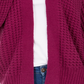 Cardigan feminino de malha grossa com frente aberta, rosa, tamanho extrapequeno, estilo &amp; co