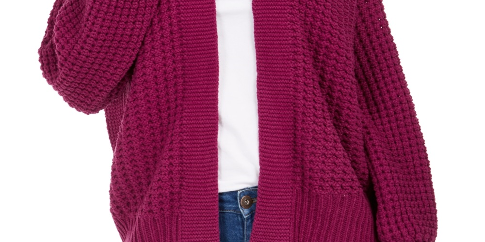Cardigan feminino de malha grossa com frente aberta, rosa, tamanho extrapequeno, estilo &amp; co
