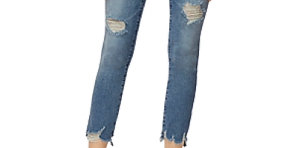 Calça jeans skinny cropped Alana High Rise feminina da J Brand, na cor Fix Up Destruct Blue, tamanho 29