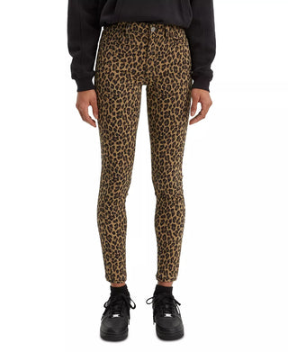 Calça jeans super skinny feminina Levi's com estampa animal, marrom, tamanho 27