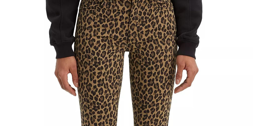 Calça jeans super skinny feminina Levi's com estampa animal, marrom, tamanho 27